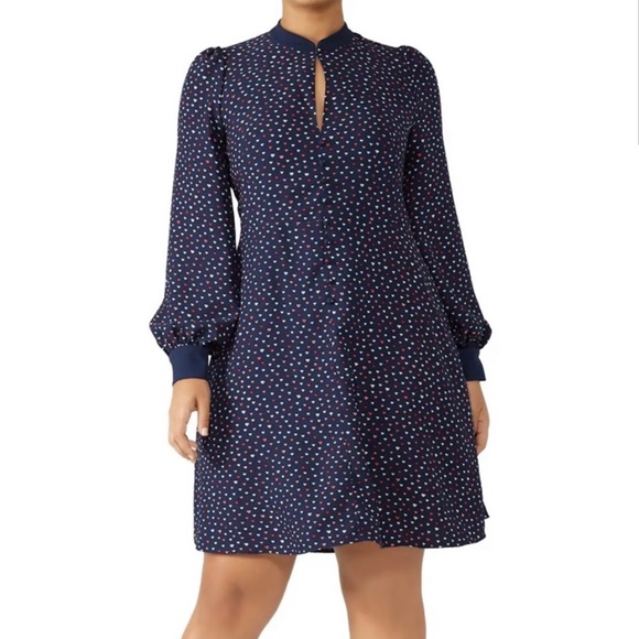 SOLD Kate Spade Navy Long Sleeve Lip Pattern Dress - Picture 5 of 11